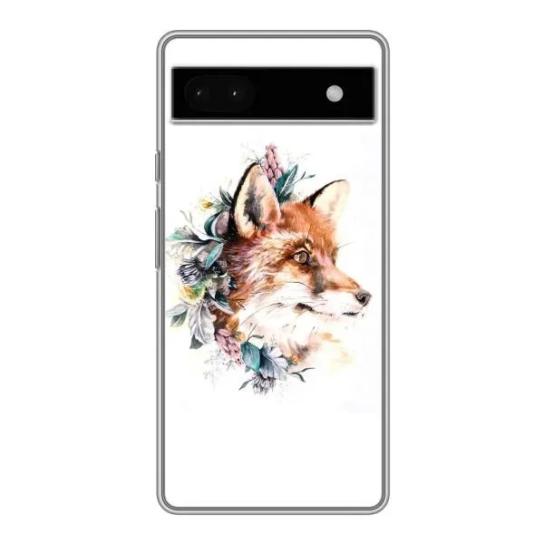 Чехол с принтом «Лисичка в цветочках» для Google Pixel 6a