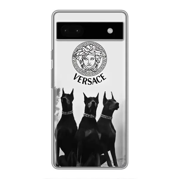 Чехол с принтом «Доберман Версаче» для Google Pixel 6a