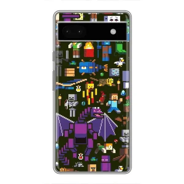 Чохол з принтом «Колаж Майнкрафт» для Google Pixel 6a Чохол з принтом «Колаж Майнкрафт» для Google Pixel 6a