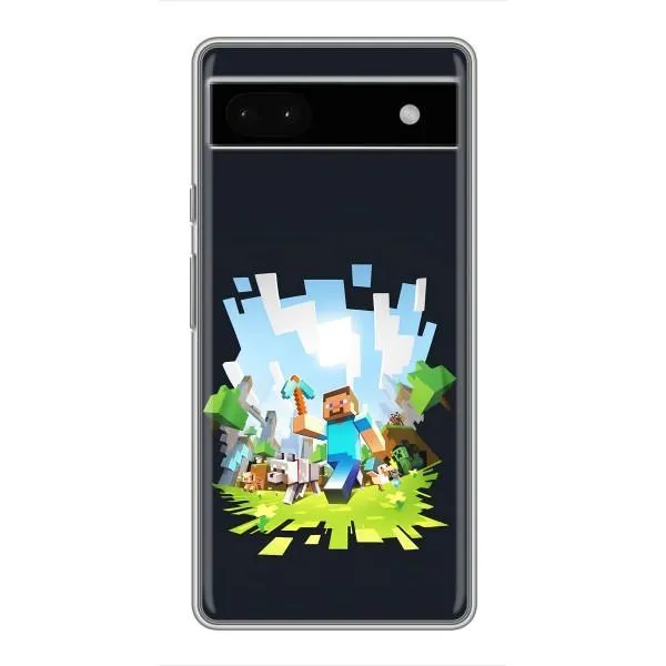 Чохол з принтом «персонажі Minecraft» для Google Pixel 6a Чохол з принтом «персонажі Minecraft» для Google Pixel 6a