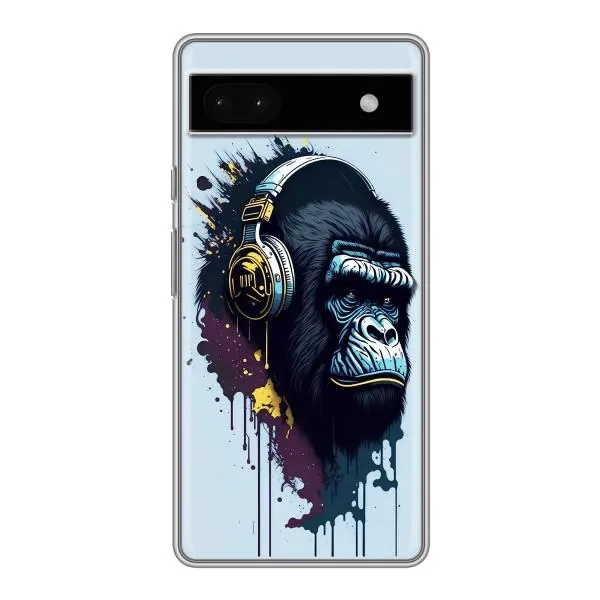 Чохол з принтом «Горила в навушниках» для Google Pixel 6a