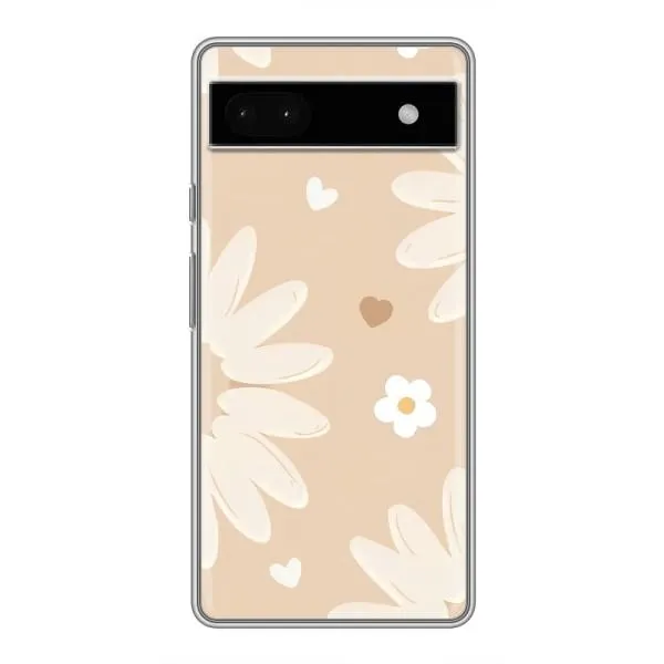 Чехол с принтом «Бежевые цветы» для Google Pixel 6a