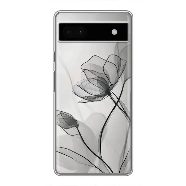 Чехол с принтом «Черные цветы» для Google Pixel 6a