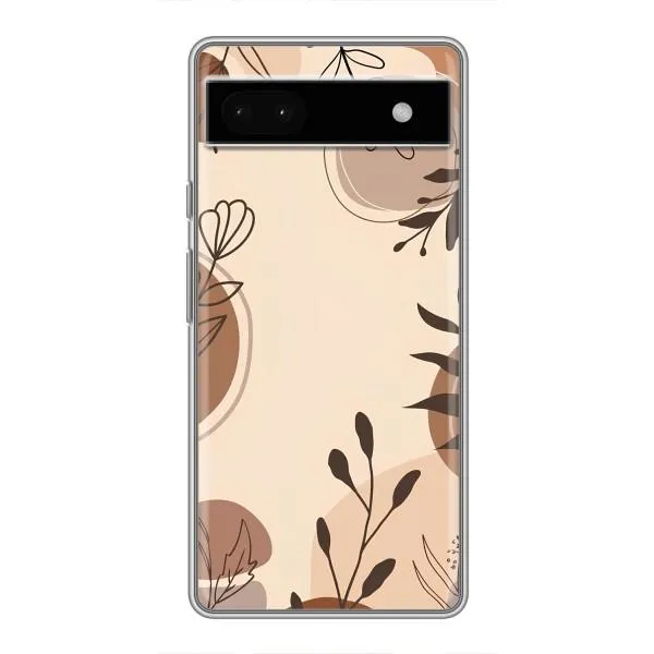 Чехол с принтом «Коричневые цветы» для Google Pixel 6a