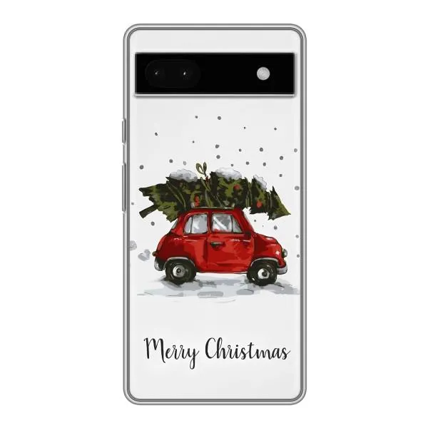 Чехол с принтом «Машина с елкой» для Google Pixel 6a