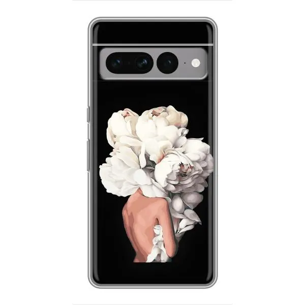 Чехол с принтом «Белые цветы» для Google Pixel 7 Pro