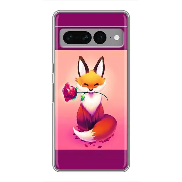 Чехол с принтом «Лисичка с розочкой» для Google Pixel 7 Pro