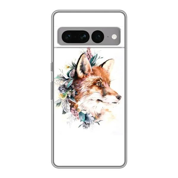 Чехол с принтом «Лисичка в цветочках» для Google Pixel 7 Pro