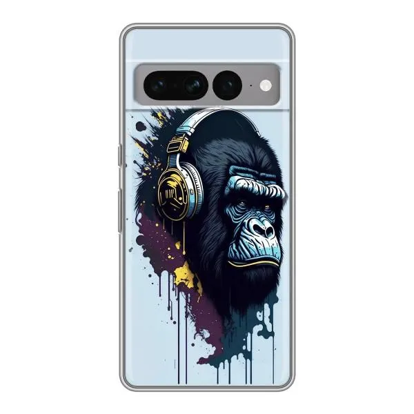 Чохол з принтом «Горила в навушниках» для Google Pixel 7 Pro