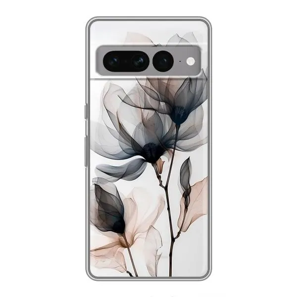 Чехол с принтом «Цветы на белом» для Google Pixel 7 Pro