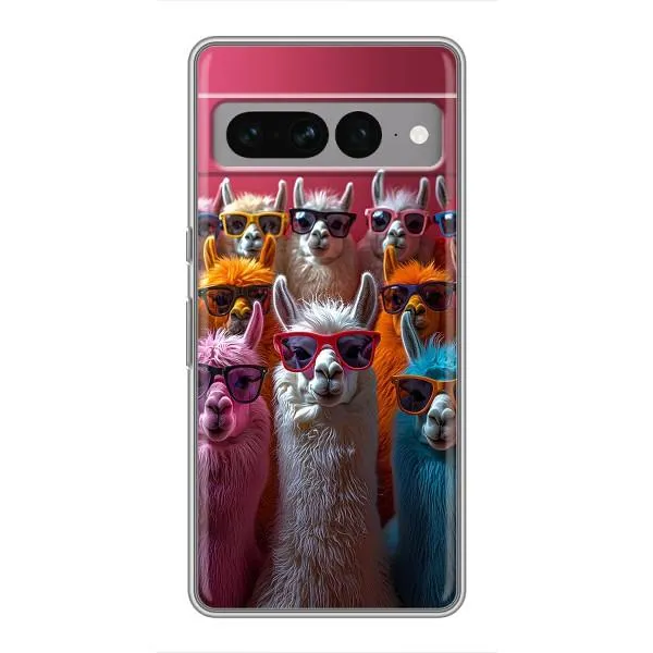 Чехол с принтом «Ламы в очках» для Google Pixel 7 Pro