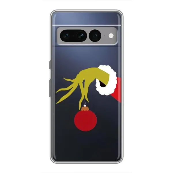 Чехол с принтом «Гринч с игрушкой» для Google Pixel 7 Pro