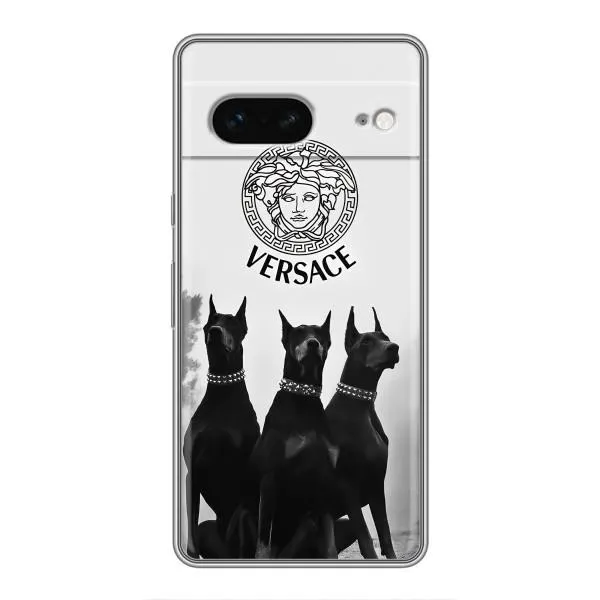 Чехол с принтом «Доберман Версаче» для Google Pixel 7