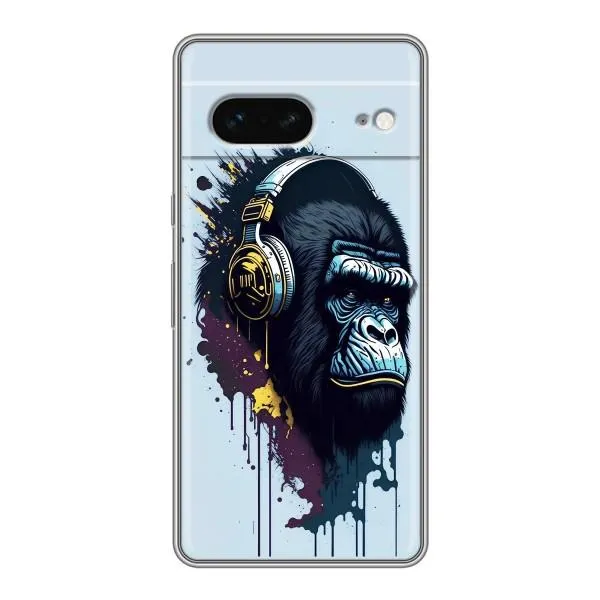 Чохол з принтом «Горила в навушниках» для Google Pixel 7
