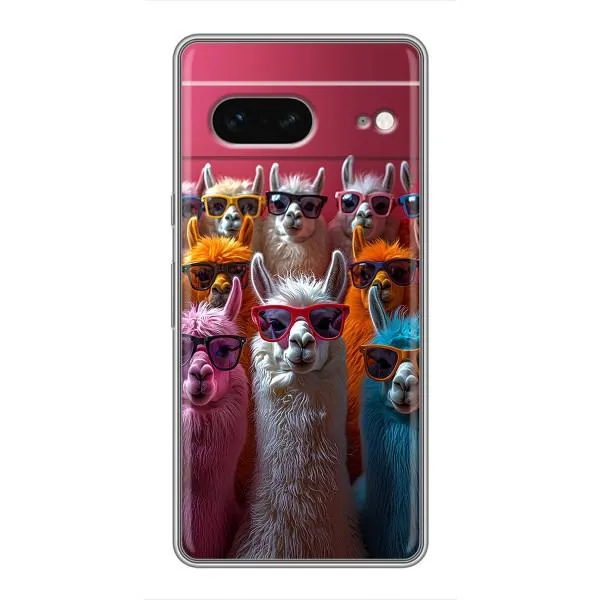 Чехол с принтом «Ламы в очках» для Google Pixel 7