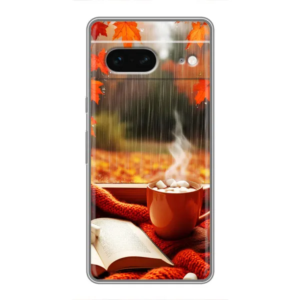 Чехол с принтом «Кофе и дождь» для Google Pixel 7