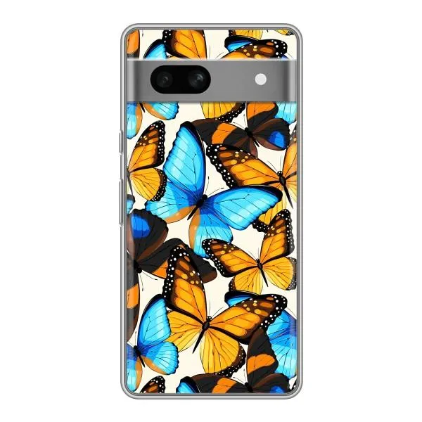 Чехол с принтом «Яркие бабочки» для Google Pixel 7A