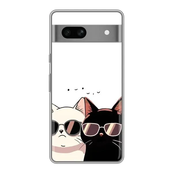 Чехол с принтом «Коты в очках» для Google Pixel 7A Чехол с принтом «Коты в очках» для Google Pixel 7A