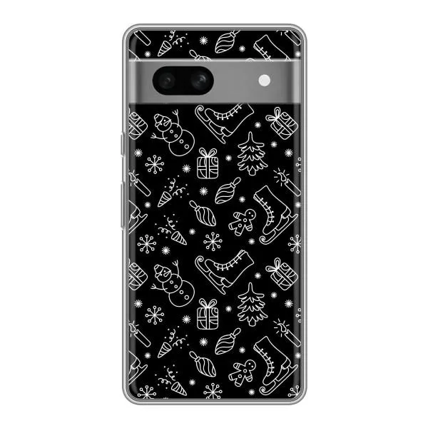 Чехол с принтом «Новогодний фон» для Google Pixel 7A