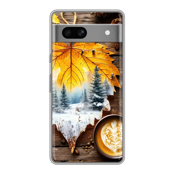 Чехол с принтом «Осенне-зимний кофе» для Google Pixel 7A