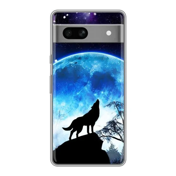 Чохол з принтом «Вовк на місяць» для Google Pixel 7A Чохол з принтом «Вовк на місяць» для Google Pixel 7A