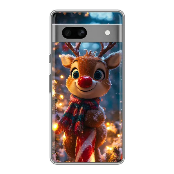 Чехол с принтом «Олень с шарфом» для Google Pixel 7A