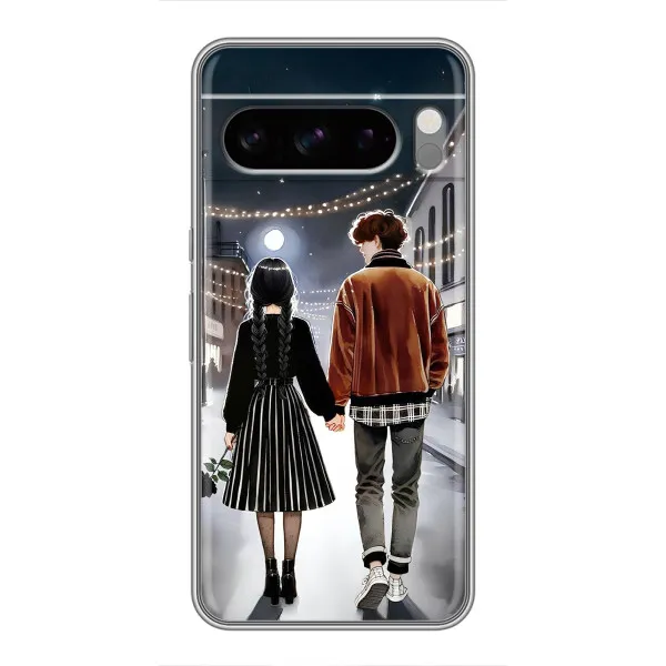 Чехол с принтом «Уэнздей и Тайлер» для Google Pixel 8 Pro Чехол с принтом «Уэнздей и Тайлер» для Google Pixel 8 Pro