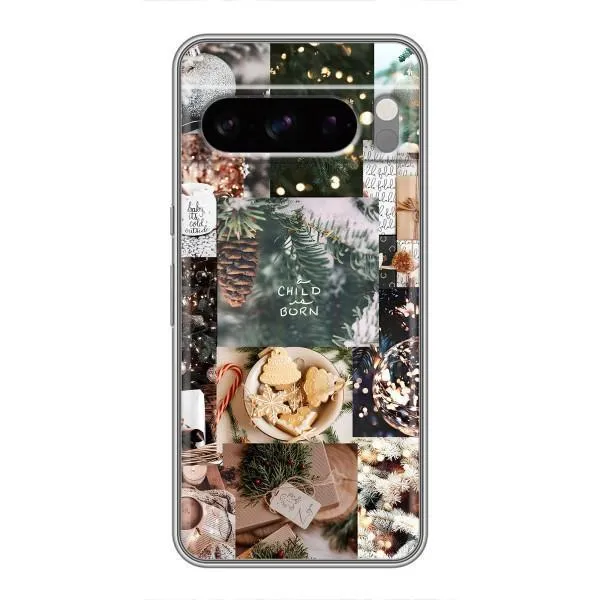 Чехол с принтом «Рождественский коллаж» для Google Pixel 8 Pro