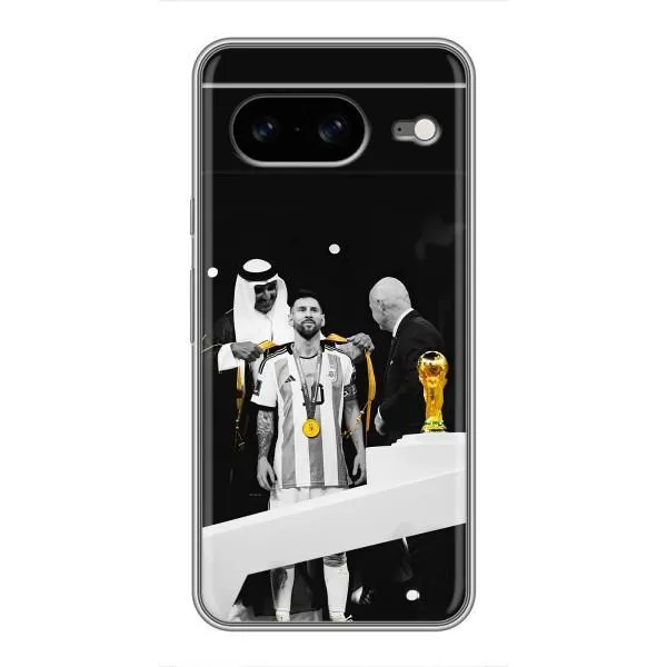 Чохол з принтом «Мессі коронований» для Google Pixel 8