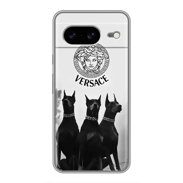 Чехол с принтом «Доберман Версаче» для Google Pixel 8
