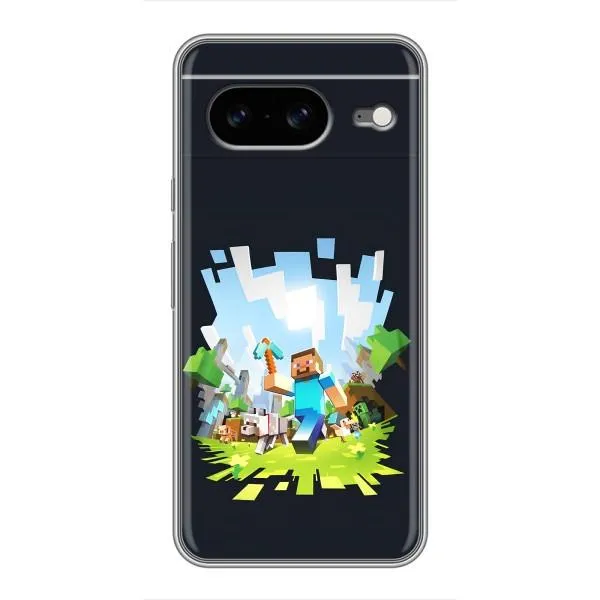 Чохол з принтом «персонажі Minecraft» для Google Pixel 8 Чохол з принтом «персонажі Minecraft» для Google Pixel 8