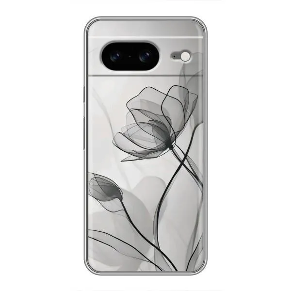 Чехол с принтом «Черные цветы» для Google Pixel 8