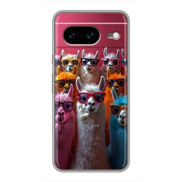 Чехол с принтом «Ламы в очках» для Google Pixel 8