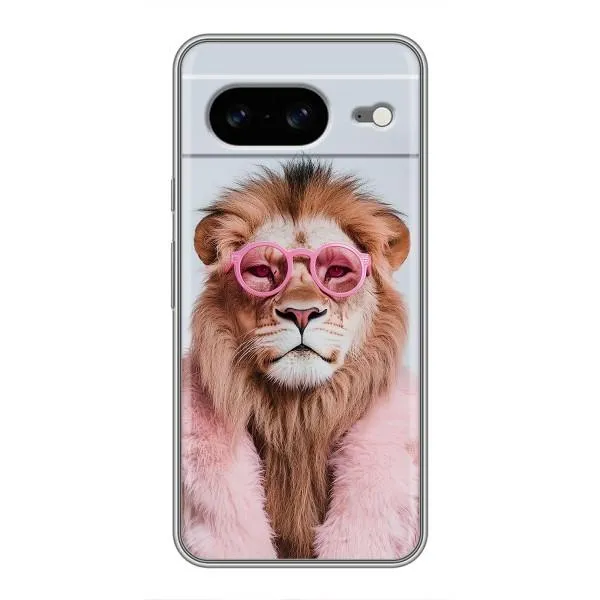 Чехол с принтом «Лев в очках» для Google Pixel 8
