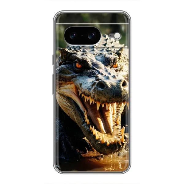 Чохол з принтом «Небезпечний крокодил» для Google Pixel 8