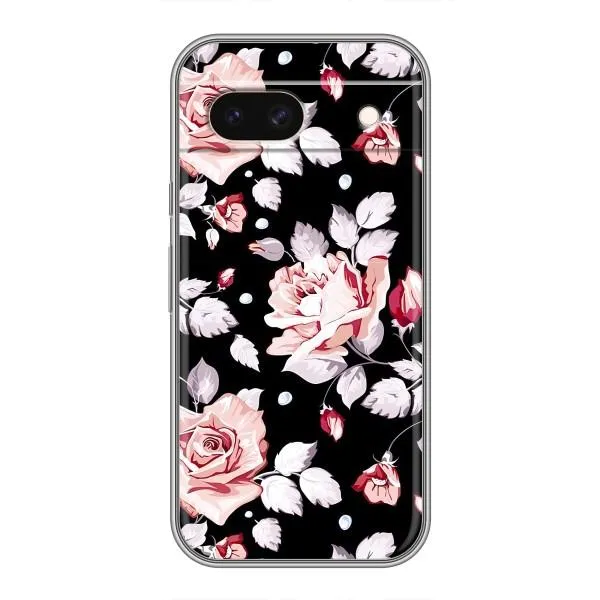 Чохол з принтом «Квіти на чорному» для Google Pixel 8A