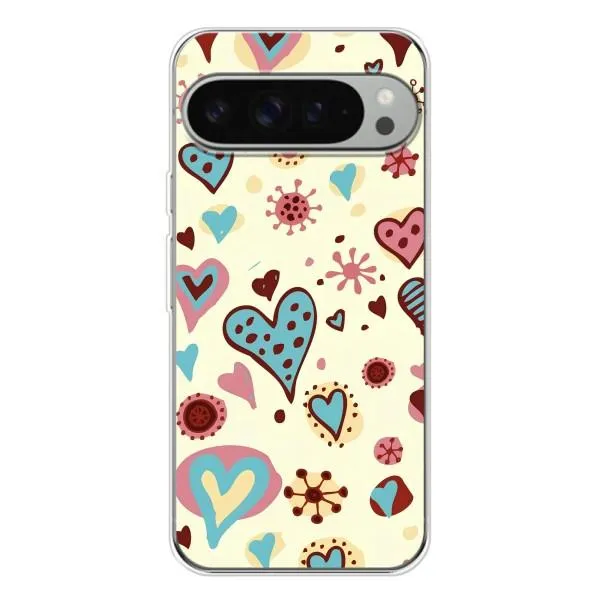 Чохол з принтом «Сердечки» для Google Pixel 9 Pro XL