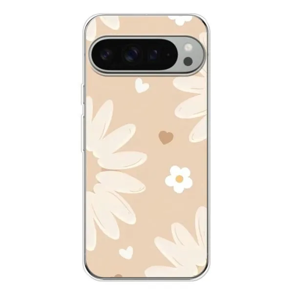 Чехол с принтом «Бежевые цветы» для Google Pixel 9 Pro XL