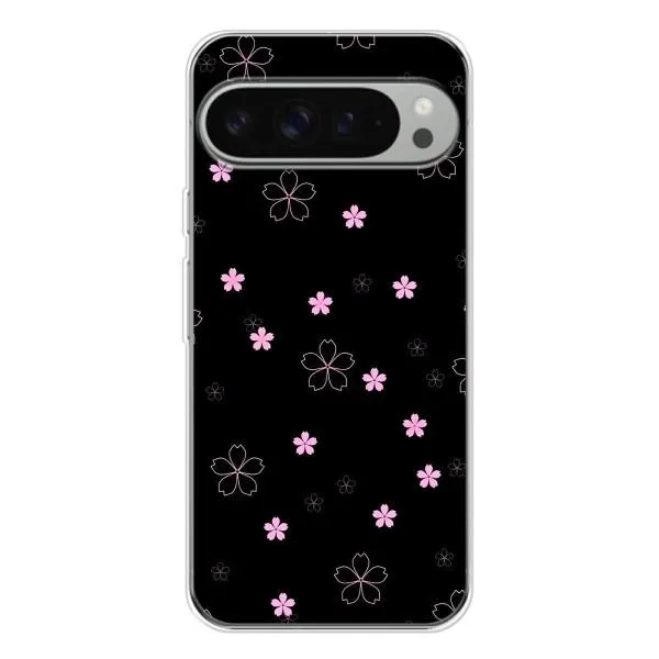 Чехол с принтом «Розовые цветы на черном» для Google Pixel 9 Pro XL Чехол с принтом «Розовые цветы на черном» для Google Pixel 9 Pro XL