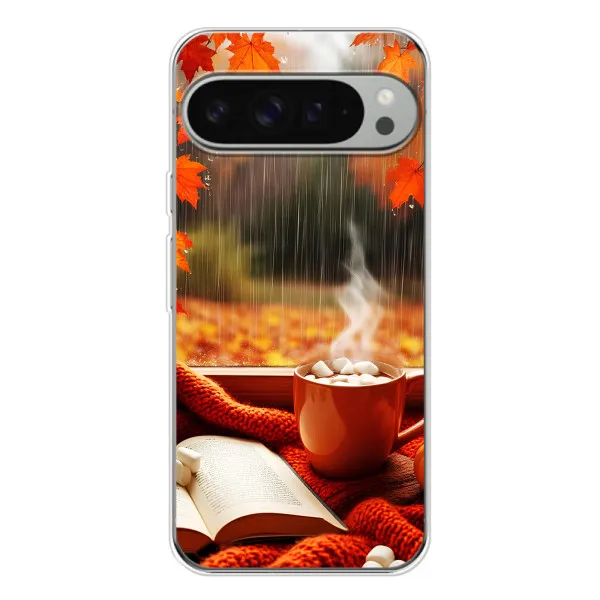 Чехол с принтом «Кофе и дождь» для Google Pixel 9 Pro XL Чехол с принтом «Кофе и дождь» для Google Pixel 9 Pro XL
