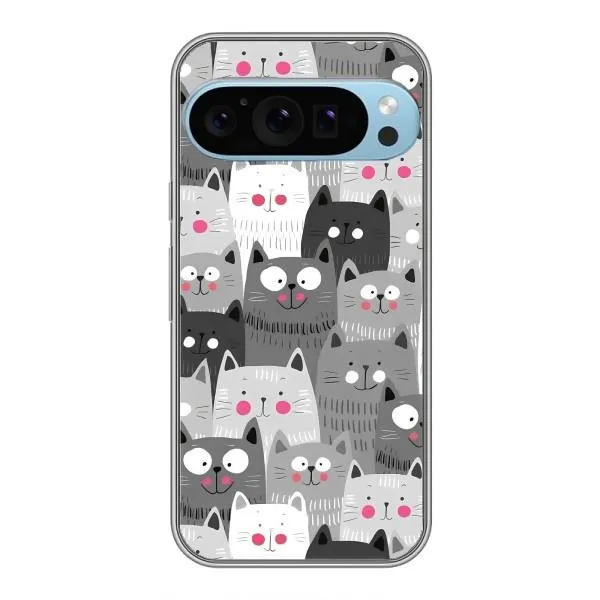 Чохол з принтом «Мальовані котики» для Google Pixel 9 Pro Чохол з принтом «Мальовані котики» для Google Pixel 9 Pro