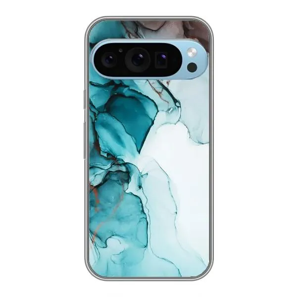 Чехол с принтом «Бирюзовый мрамор» для Google Pixel 9 Pro