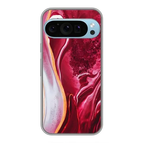 Чехол с принтом «Мрамор красный» для Google Pixel 9 Pro