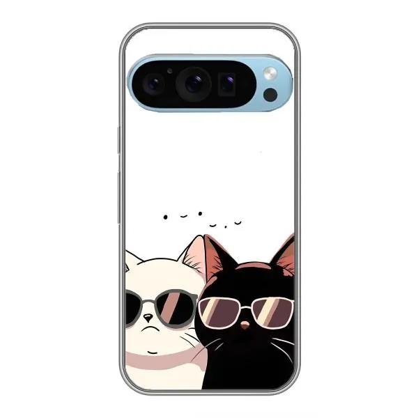 Чохол з принтом «Коти в окулярах» для Google Pixel 9 Pro