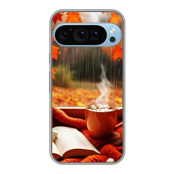 Чохол з принтом «Кава і дощ» для Google Pixel 9 Pro