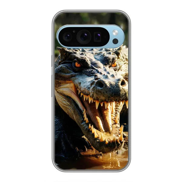 Чохол з принтом «Небезпечний крокодил» для Google Pixel 9
