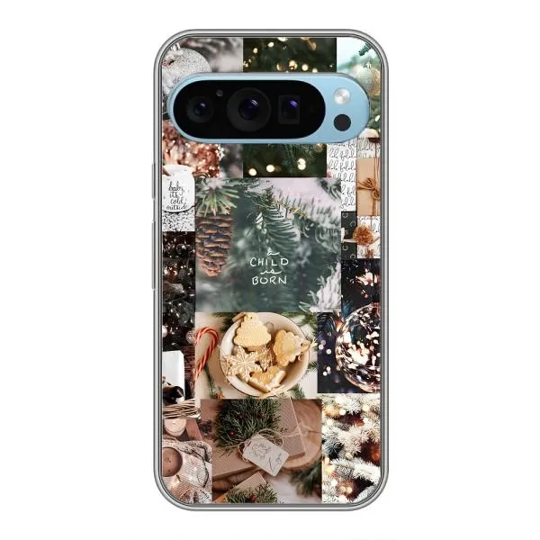 Чохол з принтом «Різдвяний колаж» для Google Pixel 9