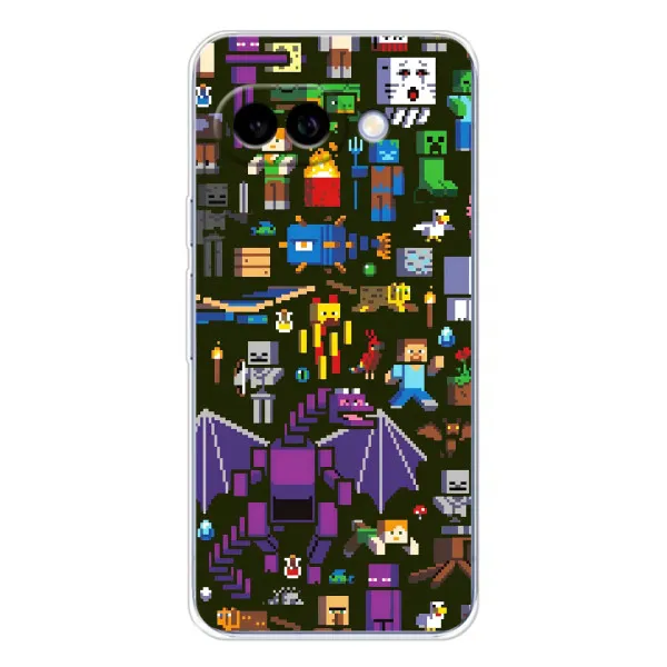 Чехол с принтом «Коллаж Майнкрафт» для Google Pixel 9A Чехол с принтом «Коллаж Майнкрафт» для Google Pixel 9A