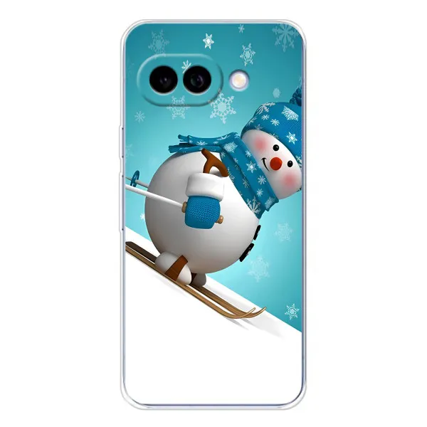 Чехол с принтом «Снеговик на лыжах» для Google Pixel 9A