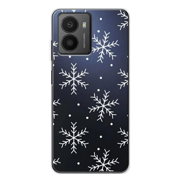 Чехол с принтом «Белые снежинки» для HMD Fusion